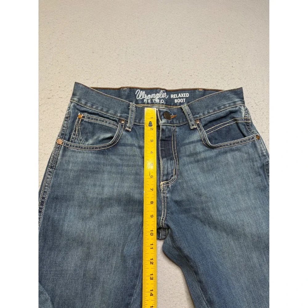 Wrangler Jeans Mens 29x32 Blue Retro Relaxed Boot 10WRT20RT Cotton Denim
